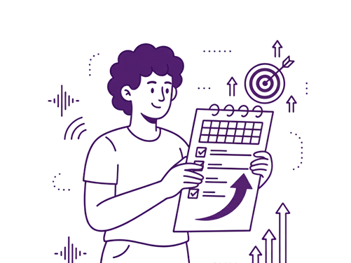 Weekly coaching check-ins and challenges illustration